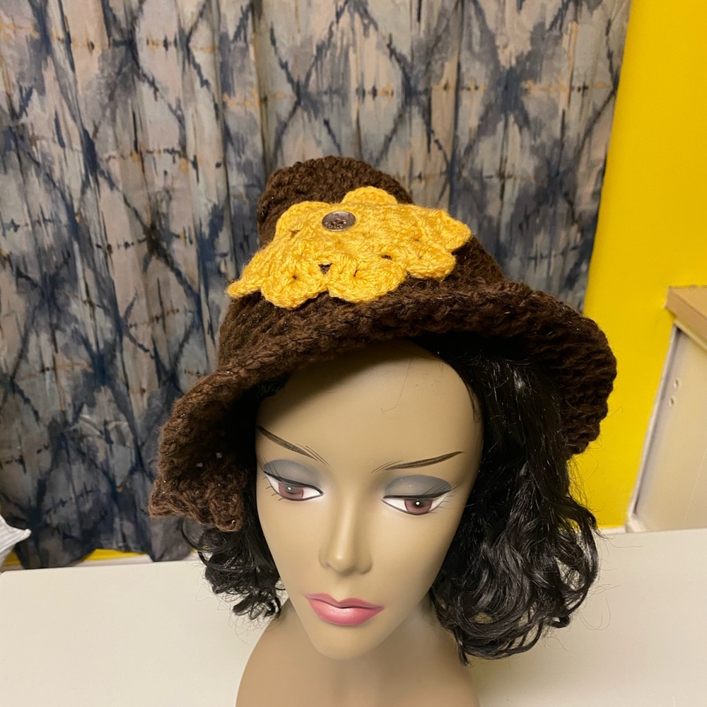 Flower brown fun hat